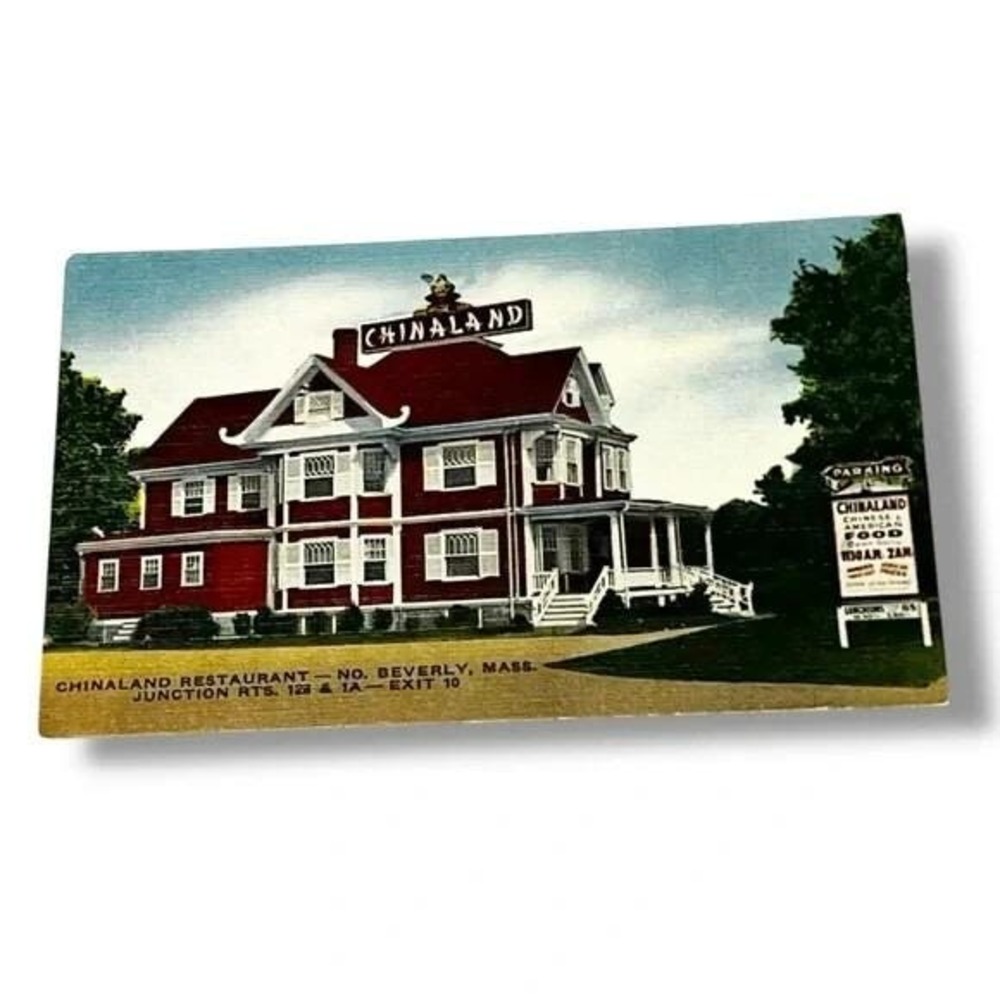 Postcard Chinaland Restaurant Beverly Massachusetts Advertising Linen Card C322